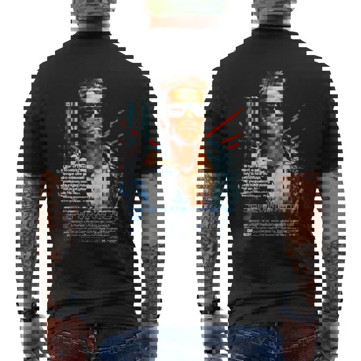 ターミネーター ポスター 映画 レトロf タイムトラベラー ゲーマー メンズTシャツ バックプリント