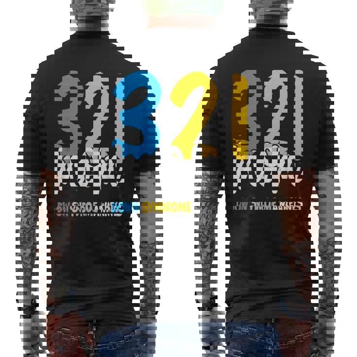 ダウン症啓発 誇り高きトリソミー 21ママダウン症 メンズTシャツ バックプリント