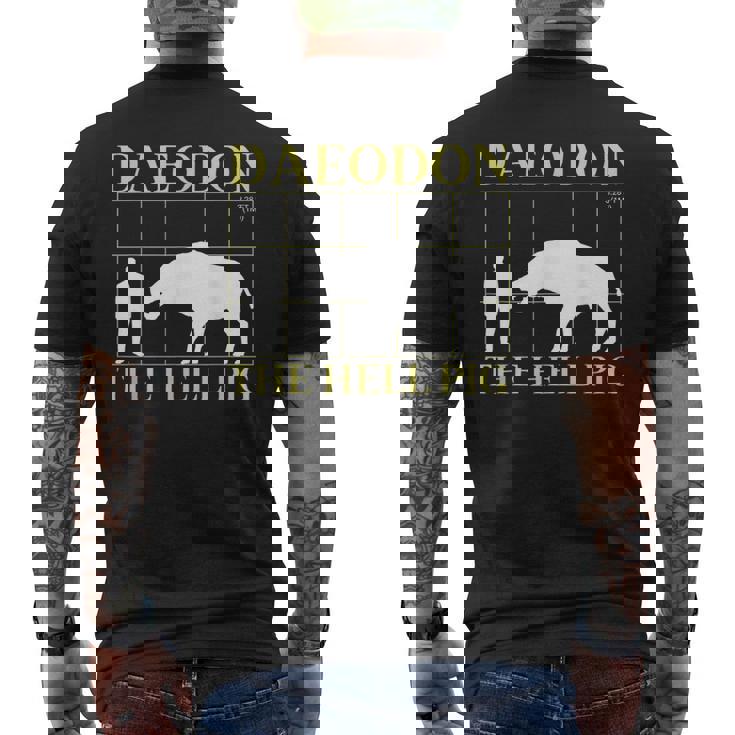 ダエオドン 地獄の豚 先史時代の絶滅した豚 メンズTシャツ バックプリント