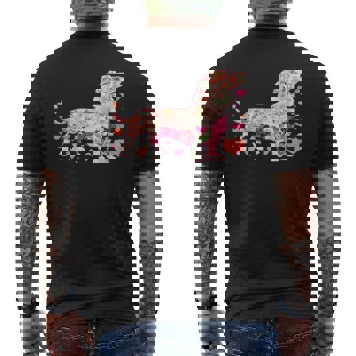 ダックスフント 解体新書 ミニチュアダックス 犬の飼い主 ダックスフント ギフト おもしろ犬 ダックスフント メンズTシャツ バックプリント