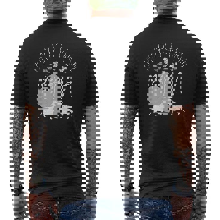 ダックスフンド 母の日 ウィニー ママ 犬好き メンズTシャツ バックプリント