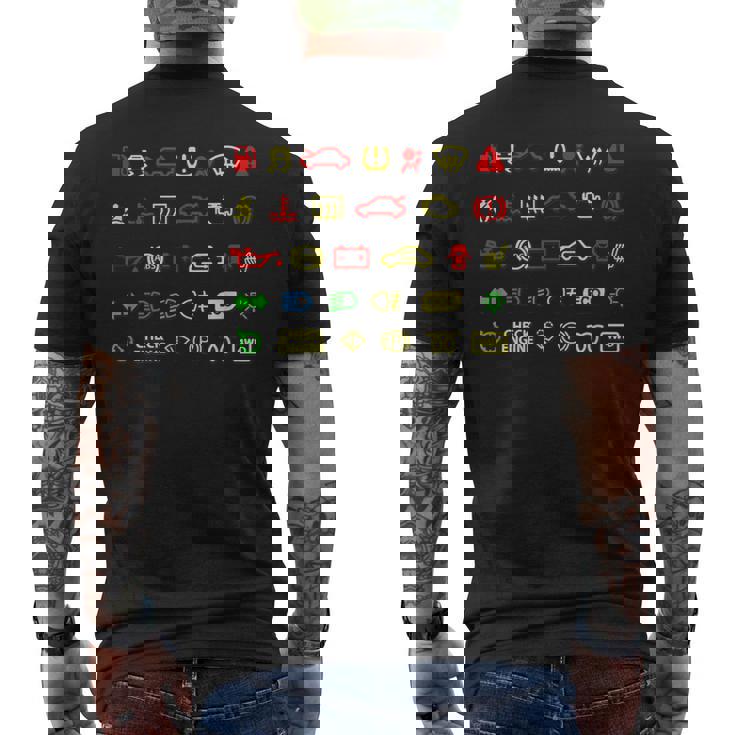 ダッシュボードインジケーターライト 面白い メンズTシャツ バックプリント