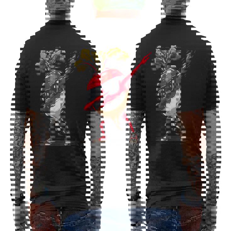 ダブ 大根 踊る 大根 野菜 メンズTシャツ バックプリント