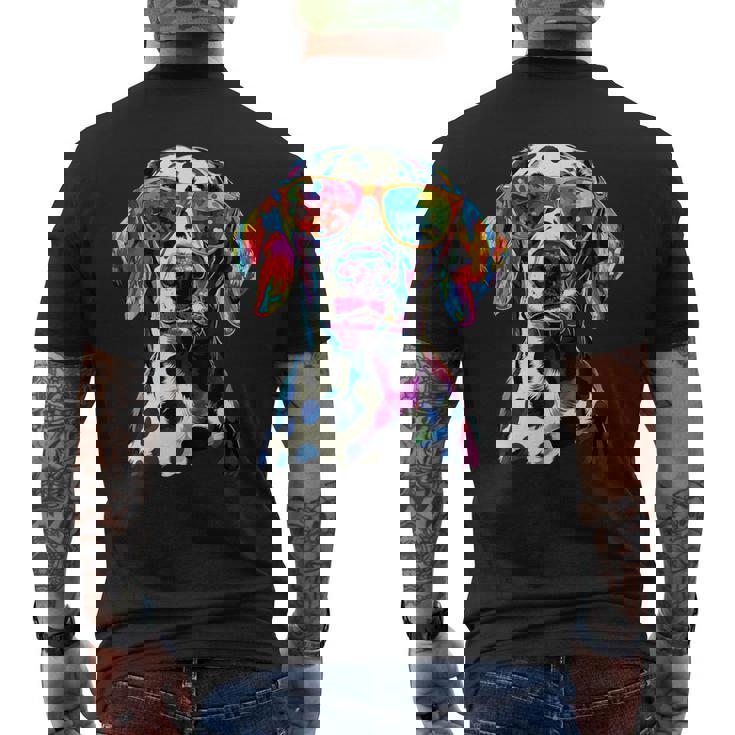 ダルメシアンとサングラスの犬 ダルメシアンが大好きです メンズTシャツ バックプリント