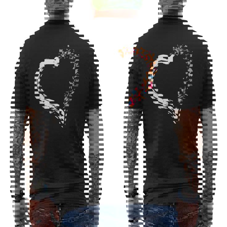 チア・チアリーディング・ハート メンズTシャツ バックプリント