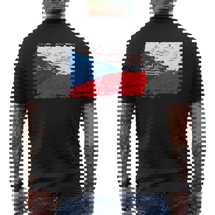 チェコの作曲家 ドヴォラック・ドラ・スメタナ チェコ メンズTシャツ バックプリント