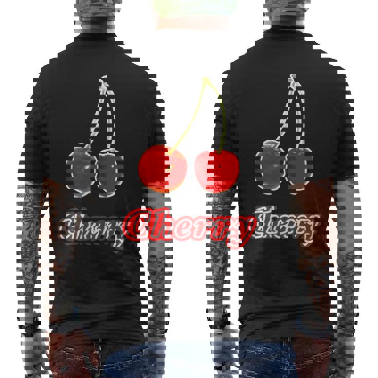 チェリー Cherry さくらんぼ 『フルーツ ポップ』果物 リアル レトロ 面白い イラスト メンズTシャツ バックプリント