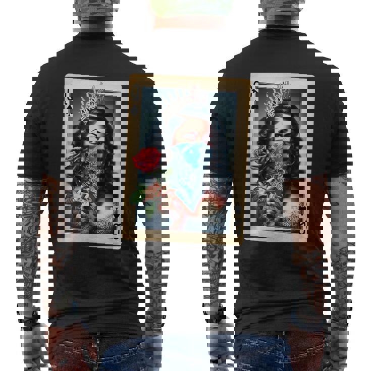 チカーナ レイナ チカーノ シャツ チョロ クイーン かわいい レトロ ローライダー メンズTシャツ バックプリント