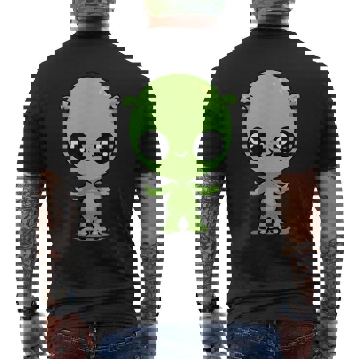 チビ カワイイ エイリアン Ufo 宇宙人 メンズTシャツ バックプリント