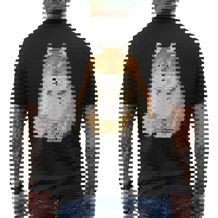 チベットスナギツネ ドット絵 ピクセルアート 虚無 ゲーム レトロゲーム ミーム メンズTシャツ バックプリント