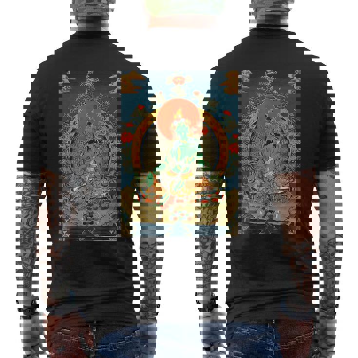 チベットタンカ サムサラ 曼荼羅 生命の輪 仏教 メンズTシャツ バックプリント