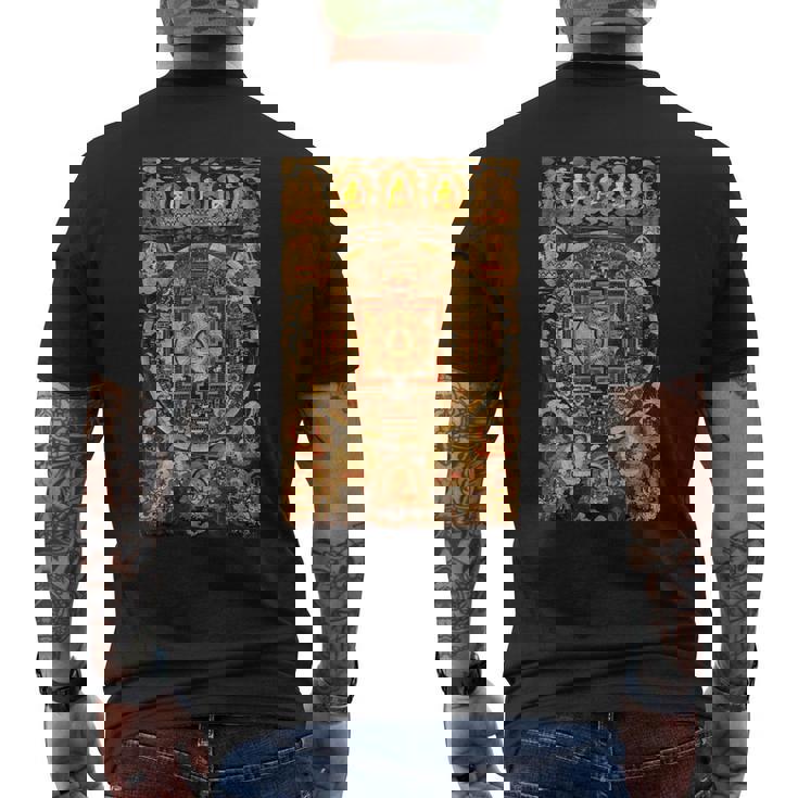チベット曼荼羅 仏教 スピリチュアル タンカ 芸術 仏教 メンズTシャツ バックプリント