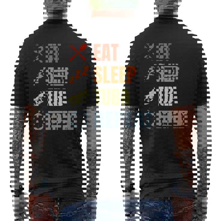 チューバ奏者スケジュール チューバ愛好家 金管楽器 メンズTシャツ バックプリント