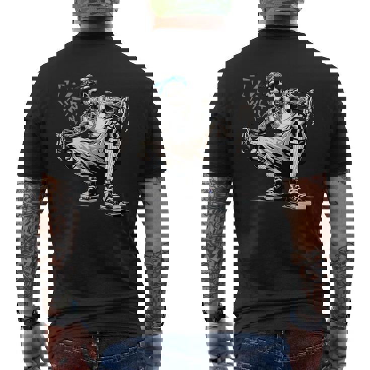 チョロ チカーノ ホーミー クール メキシカン ギャング スケルトン ローライダー メンズTシャツ バックプリント