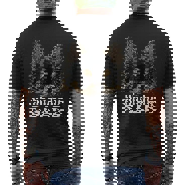 チワワ お父さん 面白い 父 犬 チワワ パパ メンズTシャツ バックプリント