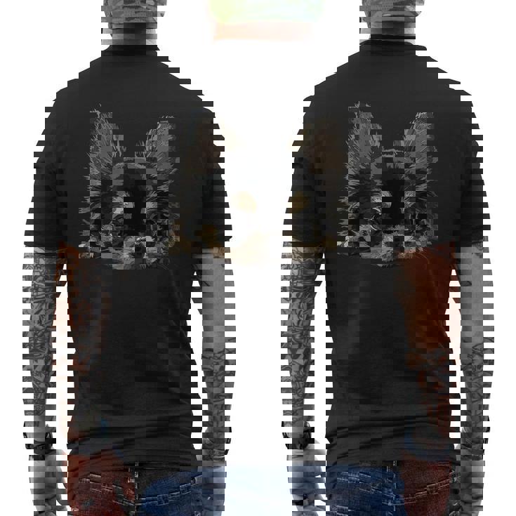 チワワ ロングヘア チワワ 子犬 犬好き ママ パパ メンズTシャツ バックプリント