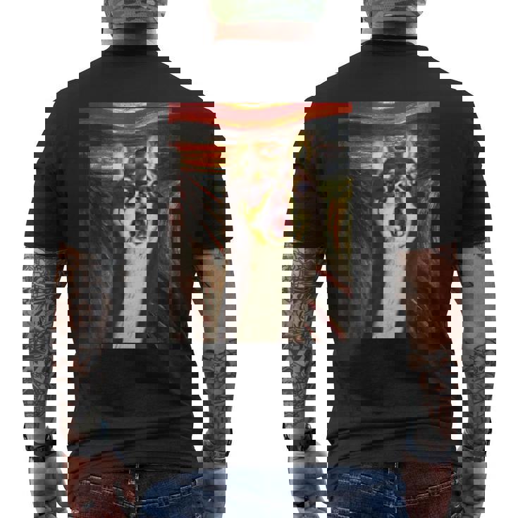 チワワ 面白いtシャツ 犬 ムンクの叫び かわいい メンズ 子供 おもしろ 服 グッズ ネタ わんこ メンズTシャツ バックプリント