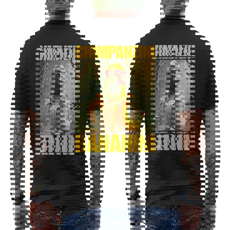 チンパンジーニ バナニーニ イタリアのブレインロットミーム メンズTシャツ バックプリント