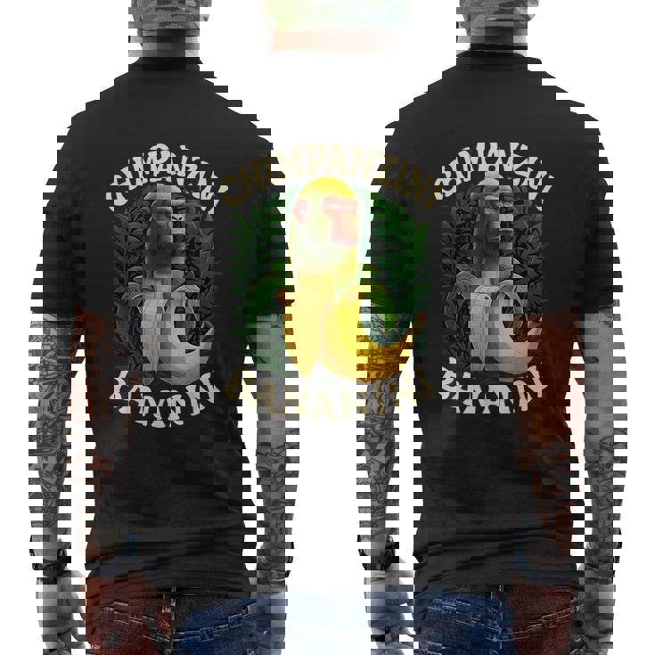 チンパンジーニ バナニーニ イタリアのブレインロットミーム メンズTシャツ バックプリント
