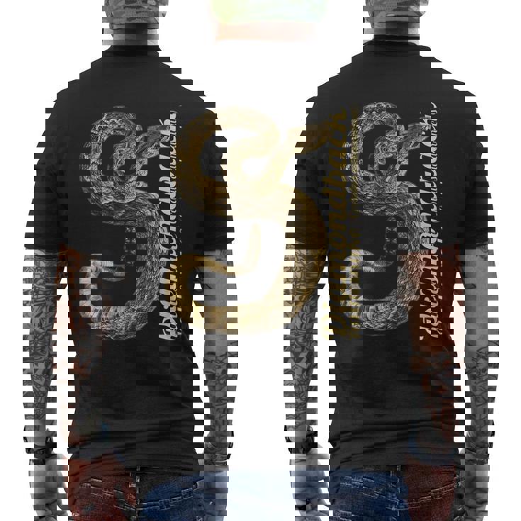 テキサス・ガラガラヘビ・クロタラス・アトロックス・アダマンテウス メンズTシャツ バックプリント