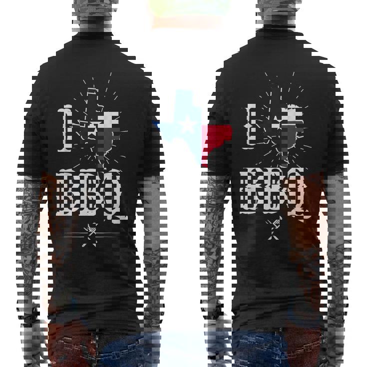 テキサス州旗 バーベキューギフト テキサスバーベキュー メンズTシャツ バックプリント