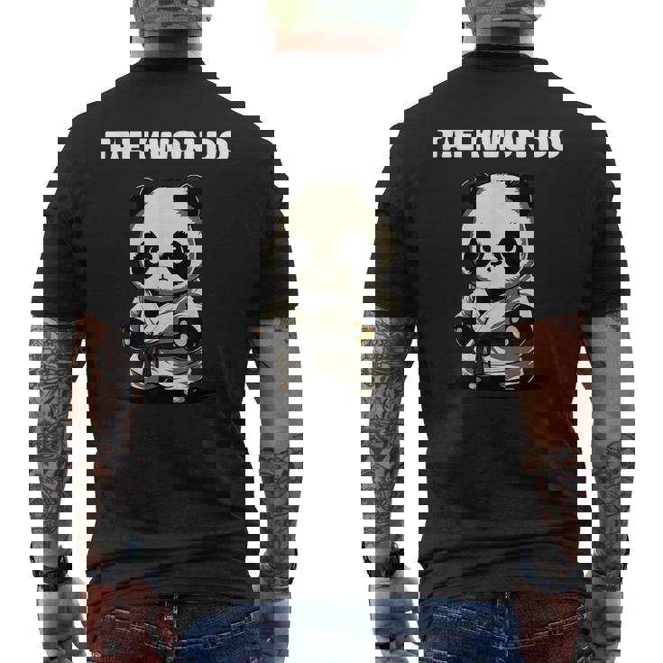 テコンドーtkdパンダキッズファイター メンズTシャツ バックプリント