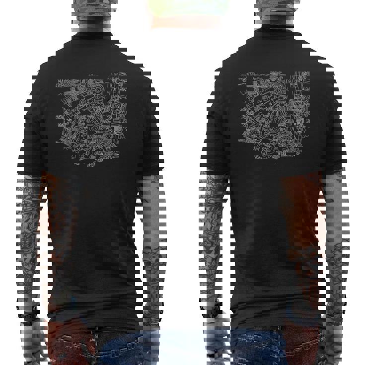 テスカトリポカ、喫煙鏡、神話、アステカ帝国。 メンズTシャツ バックプリント