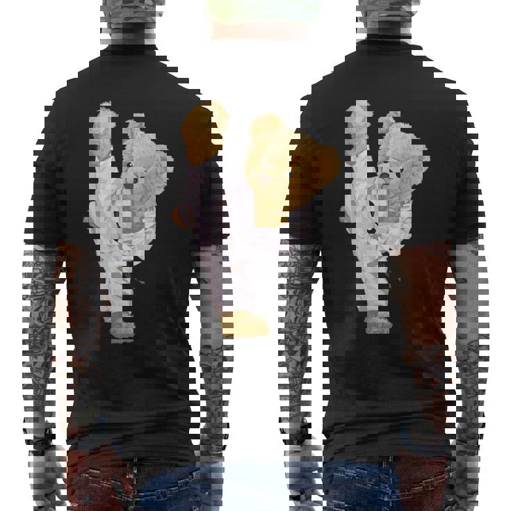 テディ空手ベア メンズTシャツ バックプリント