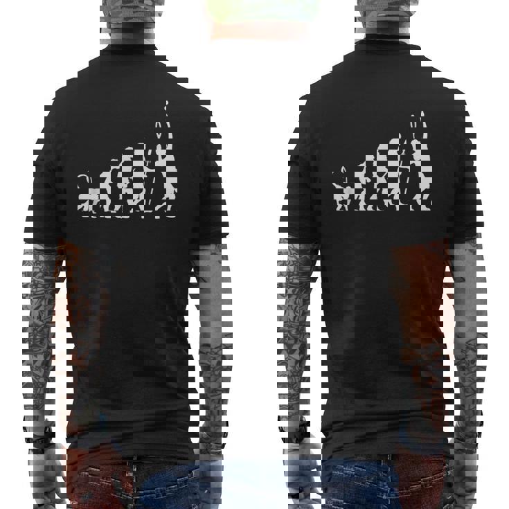 テニスの面白い進化 メンズTシャツ バックプリント