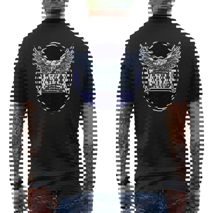 テネシー州ナッシュビル カントリー アメリカ合衆国西部ミュージックシティ メンズTシャツ バックプリント