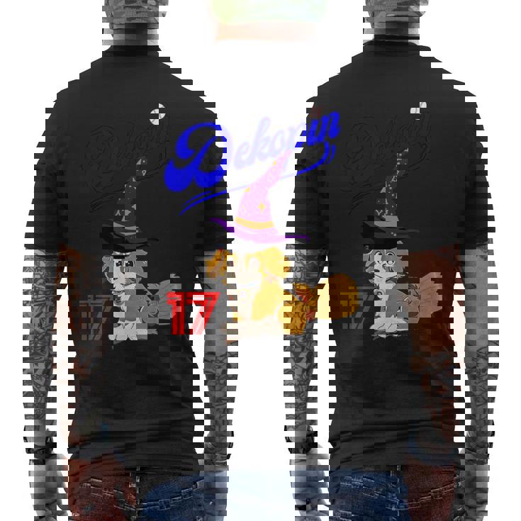 デコピン、デコイ、犬シャツ、No17、愛犬、コーイケルホンディエ、野球観戦、Dekopin Decoy ハロウィン メンズTシャツ バックプリント