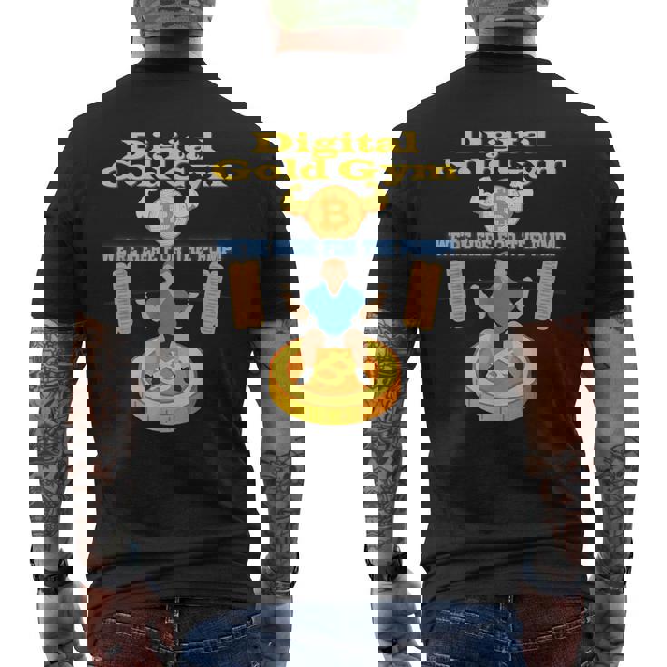 デジタルゴールドジム エクササイズ ビットコインギア クリプトジムウェア メンズTシャツ バックプリント