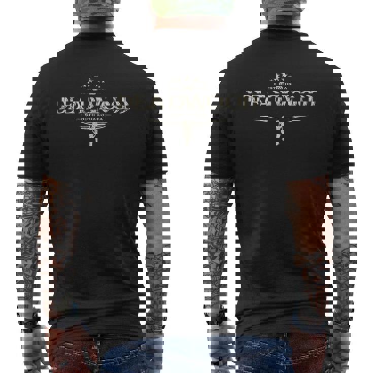 デッドウッド サウスダコタ 1876、ヴィンテージで流行に左右されない記念品。 メンズTシャツ バックプリント