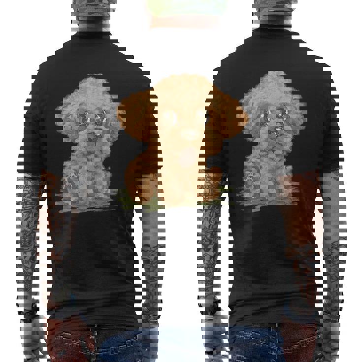 トイプードル かわいい いぬ 子犬 ペット おもしろ 動物 イラスト メンズTシャツ バックプリント