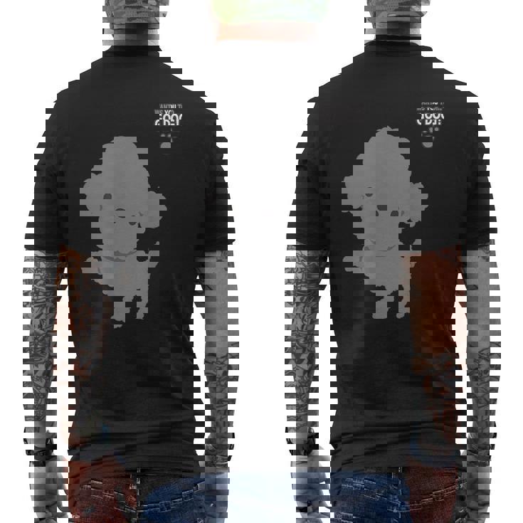 トイプードルシリーズ「シルバー（グレー）」 メンズTシャツ バックプリント