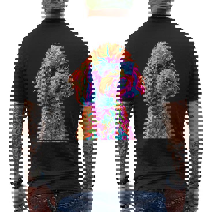 トイプードル愛好家デザイン ポップアート 面白いトイプードル 犬 メンズTシャツ バックプリント