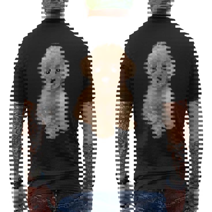 トイプードル犬、品種、ミニプードル子犬 メンズTシャツ バックプリント