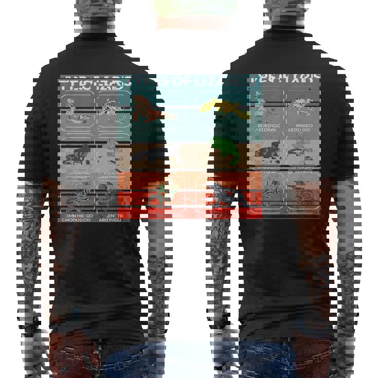 トカゲ 爬虫類 フトアゴヒゲトカゲ 動物 ポスター 種 ヤモリ メンズTシャツ バックプリント