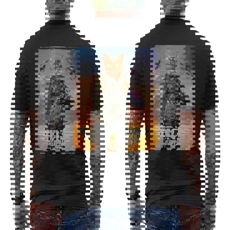 トップ 猫 マーベリック パロディ アクション 映画 叙事詩 レトロ メンズTシャツ バックプリント