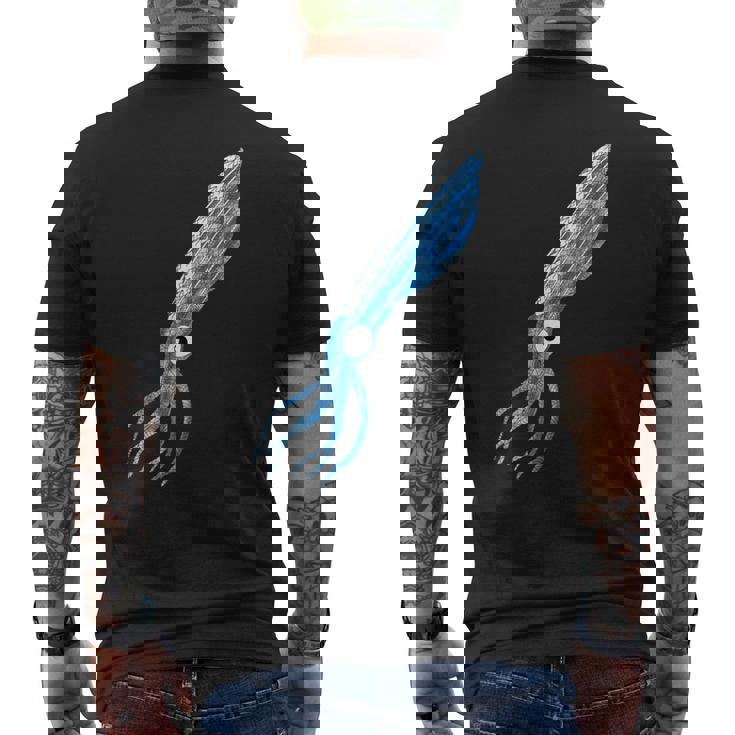 トライバル イカ 海の動物 メンズTシャツ バックプリント