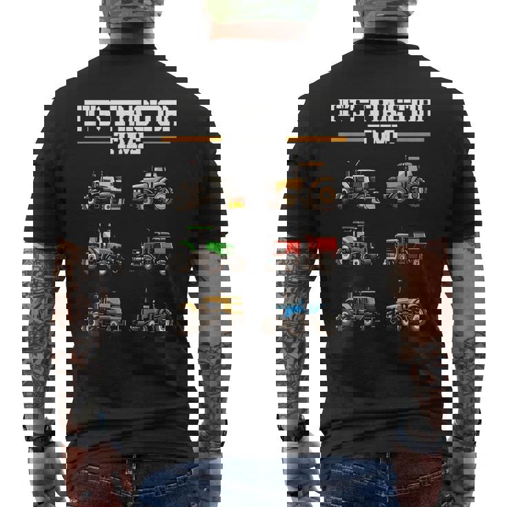 トラクター タイム 農業 男の子 キッズ 農家 農業 トラクター メンズTシャツ バックプリント