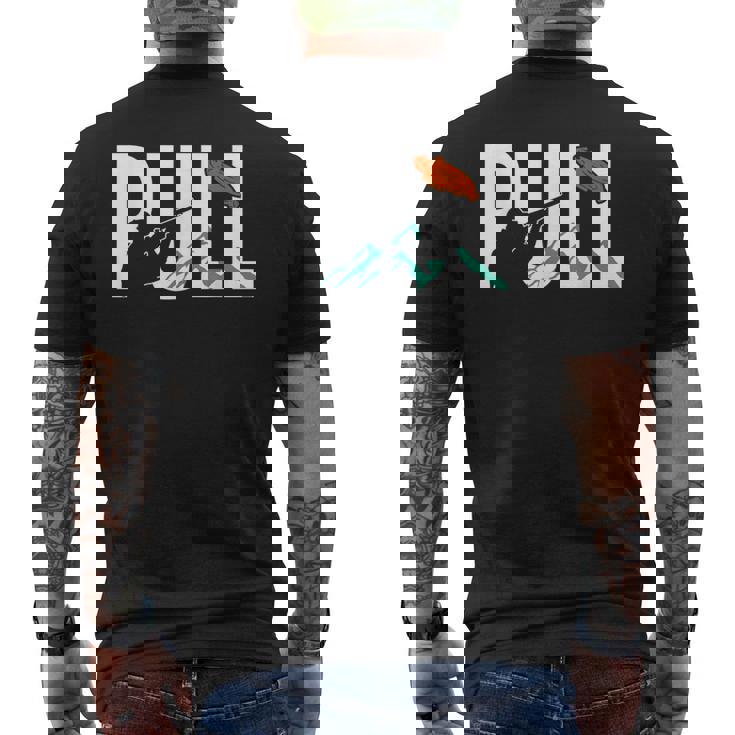 トラップ射撃 クレイピジョン射撃射撃インストラクター メンズTシャツ バックプリント