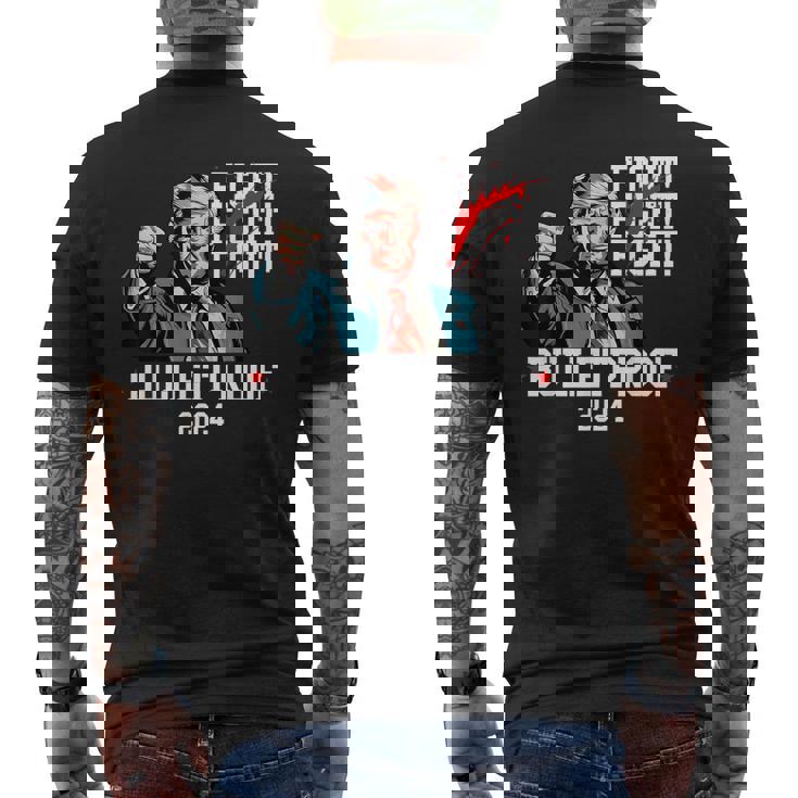 トランプ 防弾 ファイト ファイト ファイト メンズTシャツ バックプリント