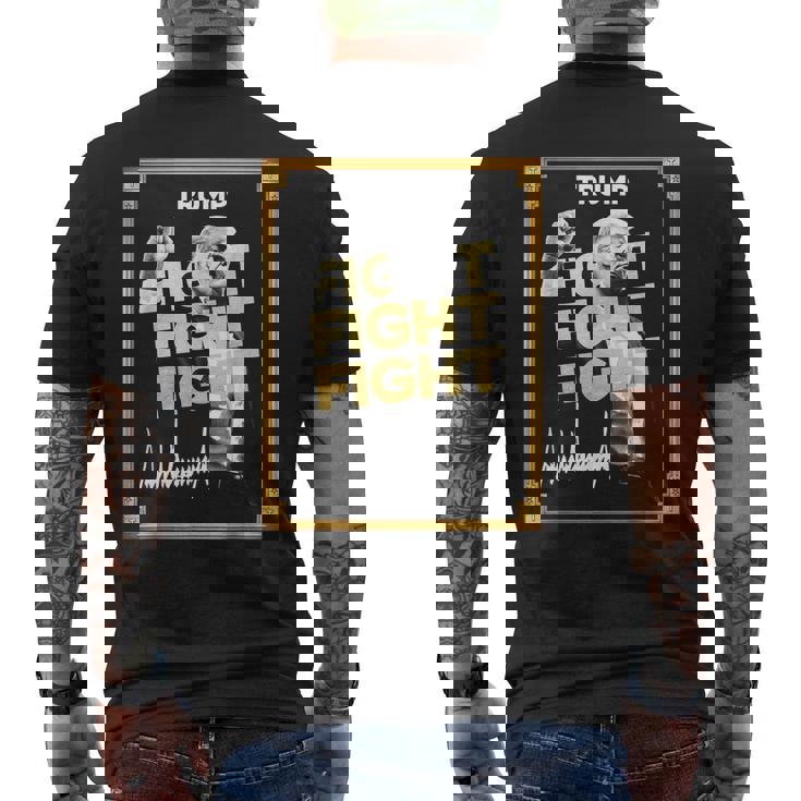 トランプミームコイン、トランプクリプトミーム、ファイトファイトトランプ。 メンズTシャツ バックプリント