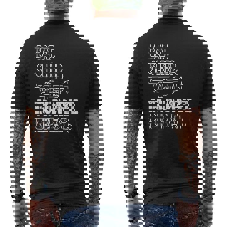 トランペッターのための面白いトランペット格言モチーフ メンズTシャツ バックプリント