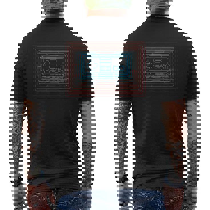 トリッピー レトロウェーブ シンセウェーブ 80年代ゲーマー メンズTシャツ バックプリント