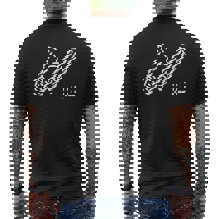 トロンボーン 音符 楽譜 音楽 楽器 メンズTシャツ バックプリント