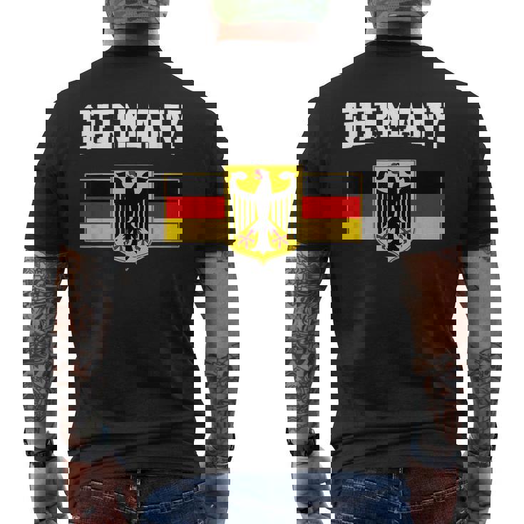 ドイツの国旗 ドイツの国章 メンズTシャツ バックプリント