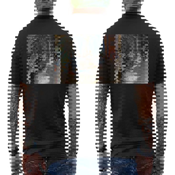 ドガ 舞台上でのリハーサル 現代美術 絵画 メンズTシャツ バックプリント