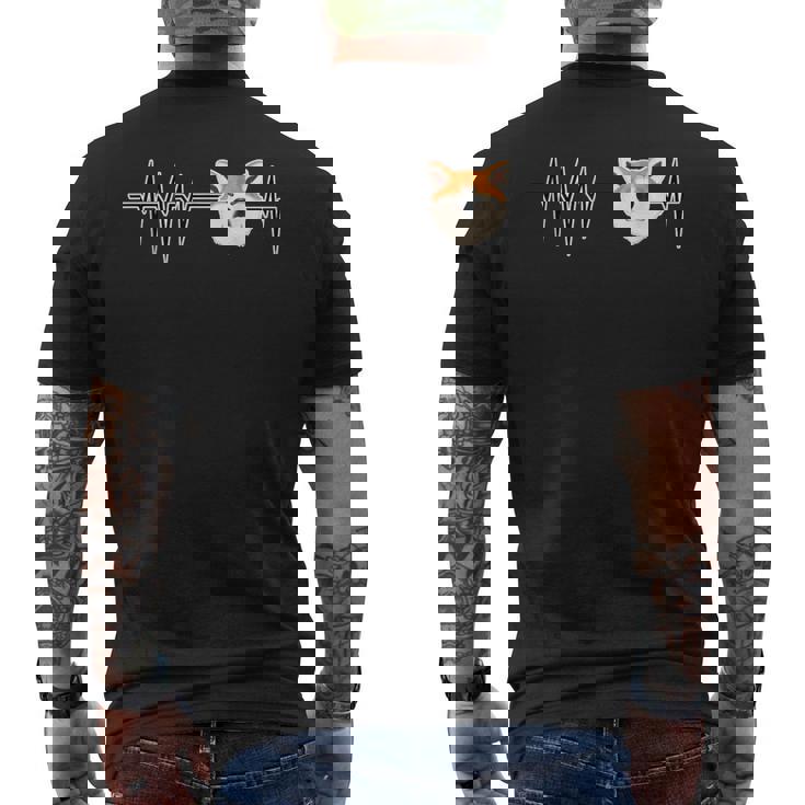 ドッグハートビートi ファニー秋田犬 メンズTシャツ バックプリント